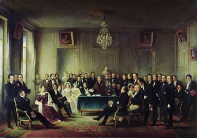 Francois Andrieux (1759-1833) Lukemassa tragediaansa "Junius Brutus" Comedie Francaisen aulassa, 26. toukokuuta 1828, 1847 (katso myös 216914) tekijältä François Joseph Heim