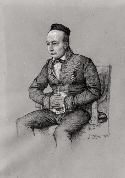 Charles Augustin Sainte-Beuven (1804-69) muotokuva 1856 (liitu paperille) tekijältä François Joseph Heim