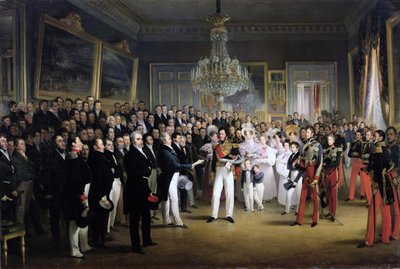 Palais Royalin edustajainhuone kutsuu Orleansin herttua 7. elokuuta 1830 tekijältä François Joseph Heim