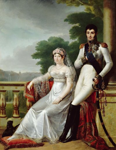 Jérôme Bonaparte ja Catharina Württembergiläinen Westfalenin kuninkaana ja kuningattarena tekijältä François Joseph Kinson