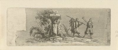 Maisema kahden kreikkalaisen kalastajan kanssa tekijältä François Joseph Pfeiffer (II)