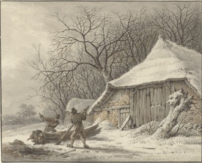 Talvimaisema maatilalla lähellä Voorbroekia Terborgissa tekijältä François Joseph Pfeiffer (II)
