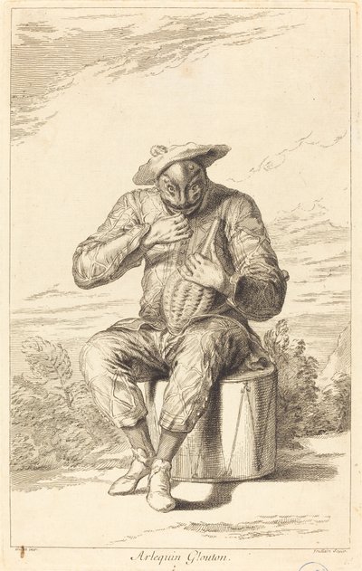 Harlequin Glutton tekijältä François Joullain after Claude Gillot
