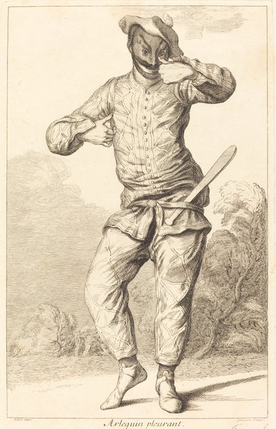 itkevä arlekiini tekijältä François Joullain after Claude Gillot