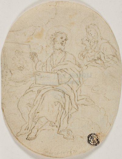 Pyhä Luukas maalaus Madonna ja lapsi tekijältä François Le Moyne