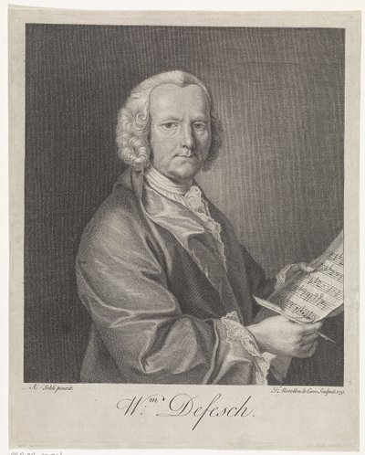 Muotokuva säveltäjä Willem de Feschistä 1687-1761, 1751 tekijältä François Morellon de La Cave