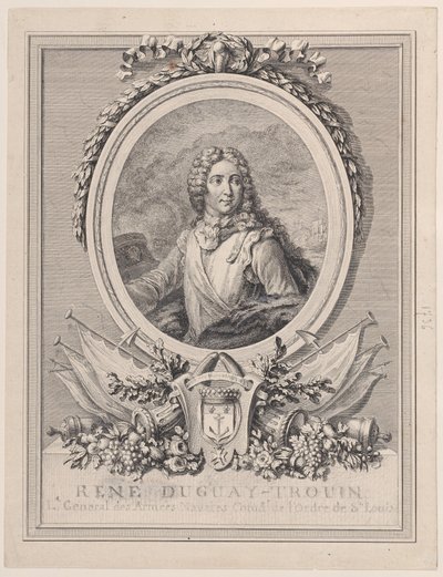 Kuninkaan merivoimien kenraaliluutnantin René Duguay-Trouinin muotokuva, 1..., 1765-1807. tekijältä François Nicolas Barthélemy Dequevauviller