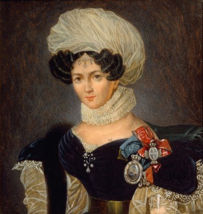 Prinsessan muotokuva Tatjana Vasilievna Golitsyna 1783-1841, 1830-luku tekijältä François Nicolas Riss