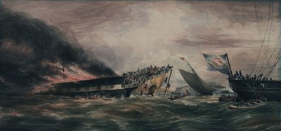 Ocean Monarch -siirtolaisaluksen polttaminen, 24. elokuuta 1848. tekijältä François Prince de Joinville D