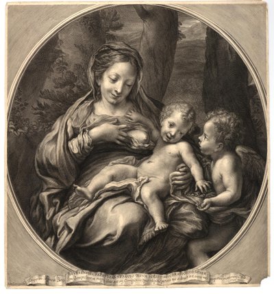 François Spierre - Madonna del Latte (Neitsyt ja lapsi enkelin kanssa), Correggion mukaan, W,8.14 tekijältä François Spierre