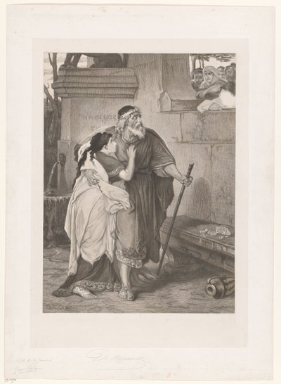 Antigonen johtama sokea Oidipus tekijältä François de Meersman (signed by artist)