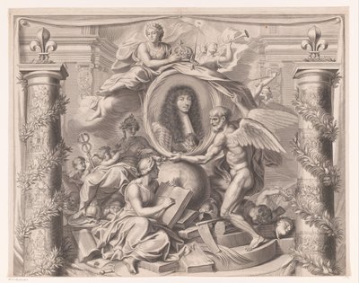 Ludvig XIV:n allegorinen muotokuva (yläosa) tekijältä François de Poilly (I)