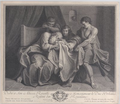 Jaakob itki poikansa viittaan, kun hänen muut poikansa vetivät sen pois häneltä, 1724. tekijältä François de Poilly