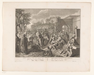 Kristuksen tulo Jerusalemiin Kristus astuu Jerusalemiin (otsikko esineessä) tekijältä François van Bleyswijck