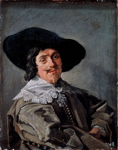 Frans Halsin (1581/85-1666) miehen muotokuva kelta-harmaassa fockissa, noin 1633 Dresden, Gemaldegalerie Saksa tekijältä Frans Hals