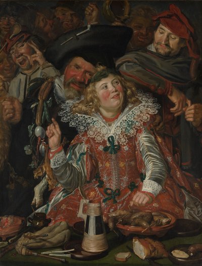 Shrovetide Revelers (The Merry Company) n. 1615 (öljy kankaalle) tekijältä Frans Hals
