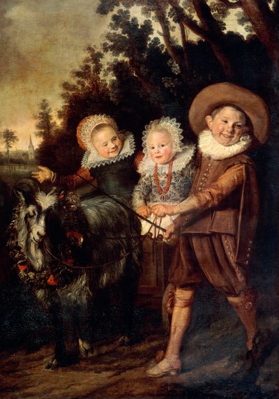 Kolme lasta vuohenkärryillä, n. 1620 (öljy kankaalle) tekijältä Frans Hals