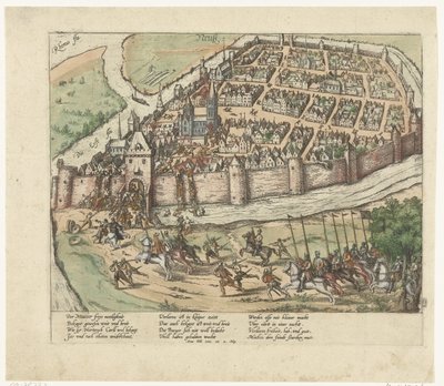Otetaan Neuss, 1585 Sarja 9: Hollannin ja Saksan tapahtumat, 1583-1587 (sarjan nimi) tekijältä Frans Hogenberg