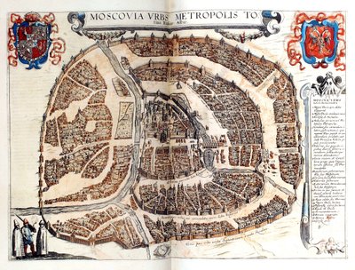 Moskovan kartta, 1572 tekijältä Frans Hogenberg