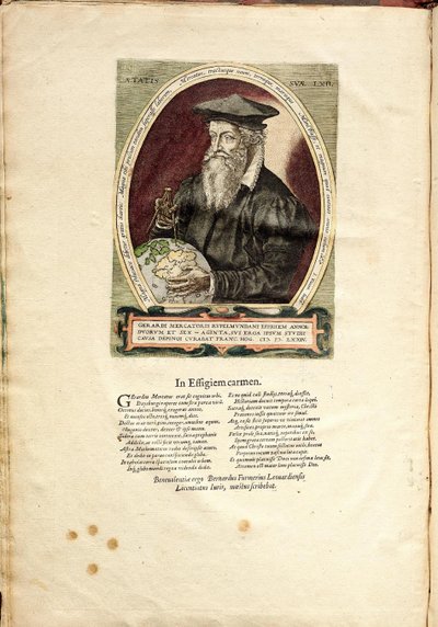 Muotokuva Gerardus Mercatorista 1512-1594 62-vuotiaana tekijältä Frans Hogenberg