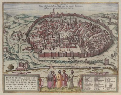 Jerusalemin kartta Lähettäjä: Jansson, tammikuu Kartta Espanjan maineikkaista kaupungeista, Amsterdam, 1657, 1657 tekijältä Frans Hogenberg