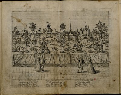Jülich-Cleves-Bergin herttua John Williamin ja Badenin Jakobean häät, 1585 tekijältä Frans Hogenberg