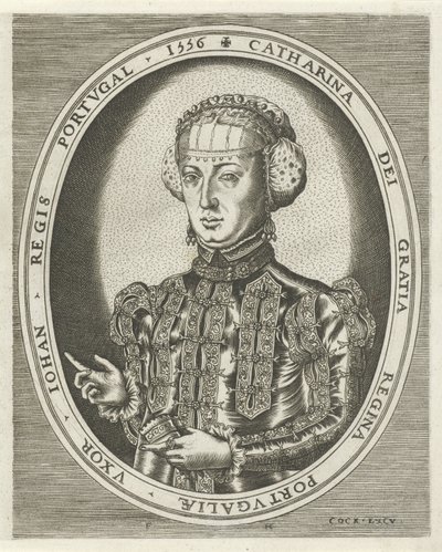 Katariina Habsburgin muotokuva Kuninkaat, kuningattaret, prinssit ja prinsessat (sarjan nimi) tekijältä Frans Huys