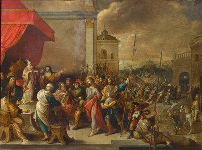 Kristus ennen Kaifasta, n. 1650. tekijältä Frans III Francken