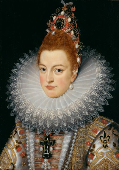 Arkkiherttuatar Isabella, n. 1601-20 (öljy paneelille) tekijältä Frans II (after) Pourbus