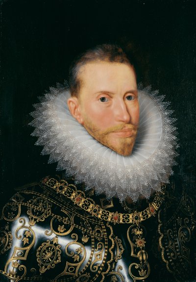 Arkkiherttua Albrecht, n. 1601-20 (öljy paneelille) tekijältä Frans II (after) Pourbus