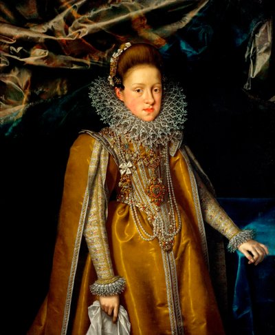 ""Itävallan Maria Magdalenan (1589-1631) Toscanan suurherttuattaren muotokuva" (Itävallan arkkiherttuatar Maria Maddalenan (1587-1631), Toscanan suurherttuattaren muotokuva) Franz Pourbus nuoremman (1569-1622) maalaus, n. 1604 - Öljy kankaalle Koko 116x108 tekijältä Frans II Pourbus