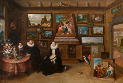 Sebastian Leersen maalausten kokoelma, n. 1610 (öljy paneelille) tekijältä Frans II the Younger Francken