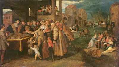 The Seven Works of Mercy, n. 1606-1616 (öljy paneelille) tekijältä Frans II the Younger Francken