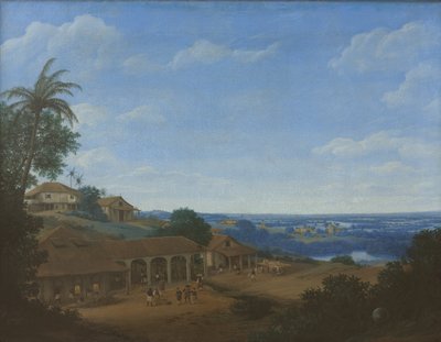 Maisema Brasiliassa sokeriplantaasilla, 1660. tekijältä Frans Jansz. Post