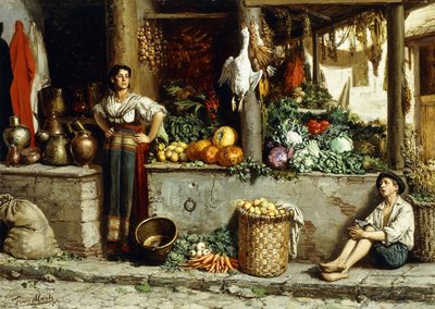 Vihannesmarkkinat; Vihannestori, 1874 tekijältä Frans Meerts