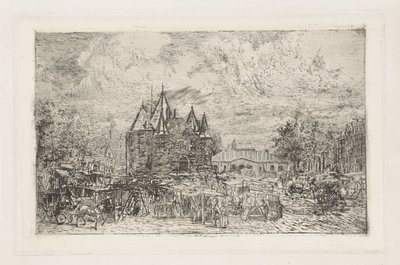 Näkymä Nieuwmarktille, Amsterdam tekijältä Frans Schikkinger