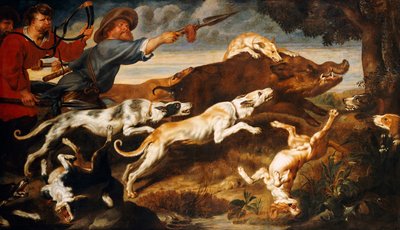Villisian metsästys tekijältä Frans Snyders or Snijders