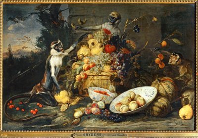 Kolme apinaa, hedelmävarkaat ... tekijältä Frans Snyders