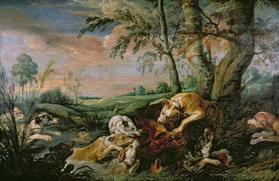 Villisian metsästys tekijältä Frans Snyders or Snijders