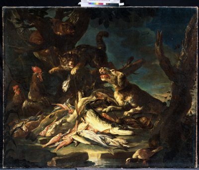 Kalat (kalat). Frans Snydersin (1579-1657) maalaus. Öljy kankaalle tekijältä Frans Snyders or Snijders