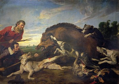 Villisian metsästys, noin 1640 tekijältä Frans Snyders or Snijders