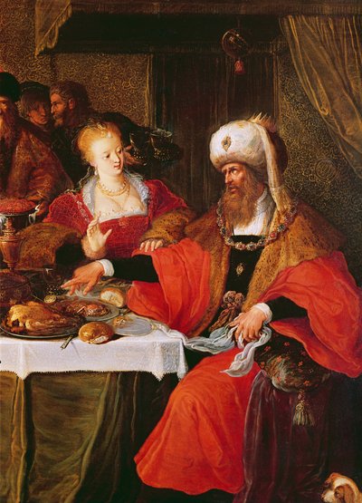 Herodes ja Herodias Herodeksen juhlassa (yksityiskohta 222483) tekijältä Frans the Elder Francken