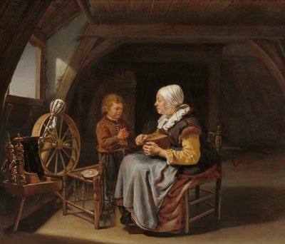 Saying Grace, n. 1650-1655 tekijältä Frans van Mieris