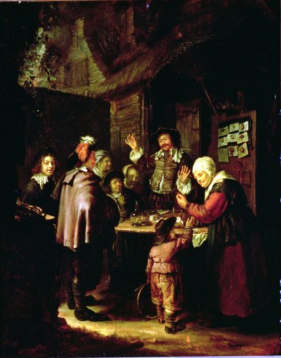 Charlatan (öljy puulle) tekijältä Frans van Mieris