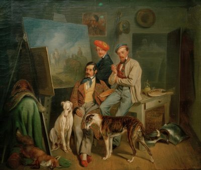 Veljekset Benno, Franz ja Eugen Adam studiossa tekijältä Franz Adam