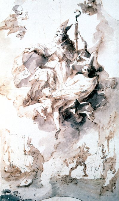 Pyhän Stanislasin kruunaava kirkkaus, c1744-1796 tekijältä Franz Anton Maulbertsch