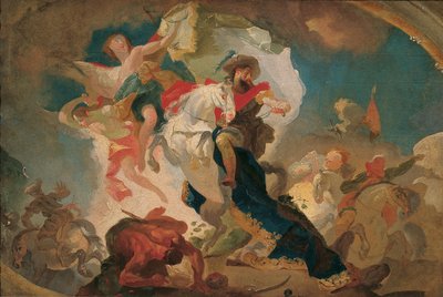 Pyhän Jaakobin Compostelalaisen voitto saraseenit Clavigon taistelussa tekijältä Franz Anton Maulbertsch