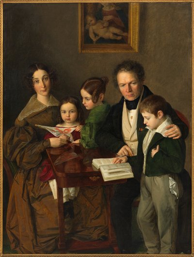 Säveltäjä Johann Baptist Gänsbacher 1778-1844 perheineen, n. 1838. tekijältä Franz Anton Stecher