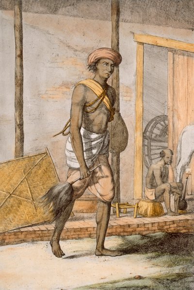 Groom, teoksesta "Hindut tai kuvaus heidän tapoistaan, pukuistaan ja seremonioistaan", n. 1808-1812 (värillinen etsaus) tekijältä Franz Balthazar Solvyns