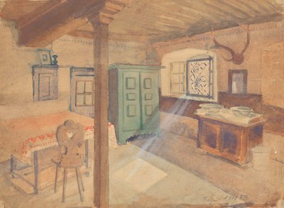 Maalaistalohuone Tragößissa tekijältä Franz Barwig d. Ä.